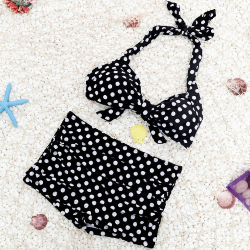 Damen Bikini-Set mit gepolstertem Oberteil und hochgeschnittenem Höschen Selmira
