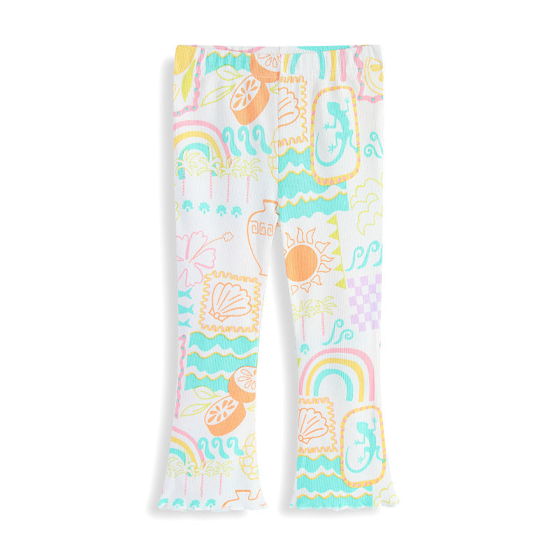 Mädchen Leggings mit buntem Strandmotiv