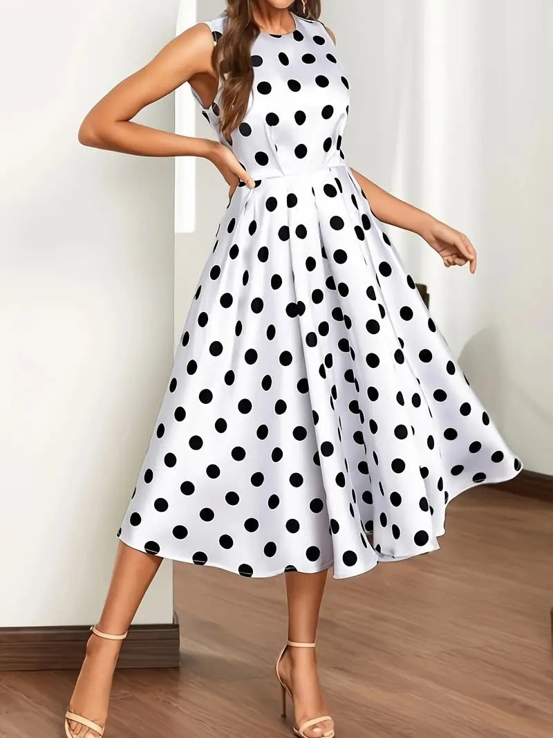 Damen A-Linie Kleid mit Polka-Dots Selmira