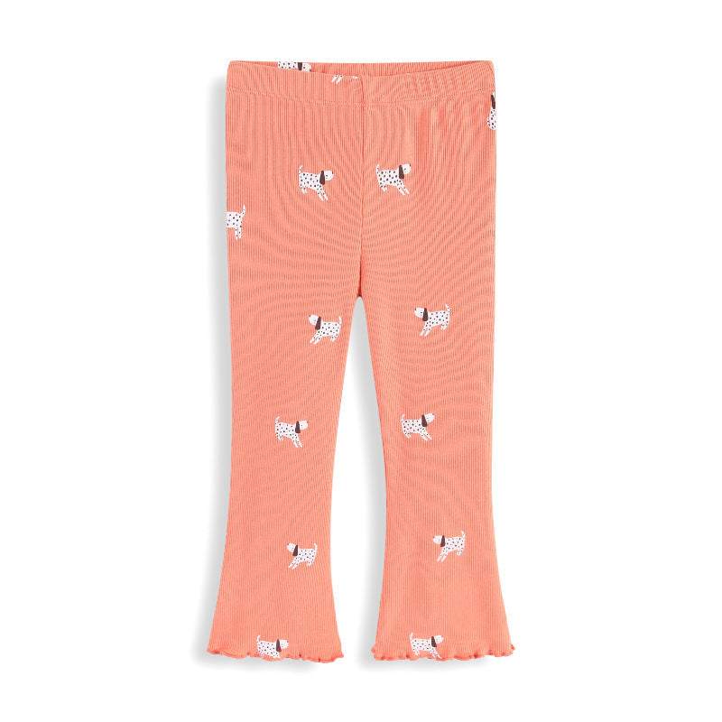 Mädchen Leggings mit fröhlichem Hunde-Muster
