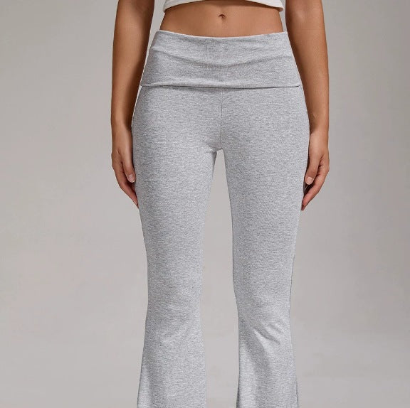 Damen nan hochgeschnittene Stretch-Flare-Yogahose mit formendem Bund