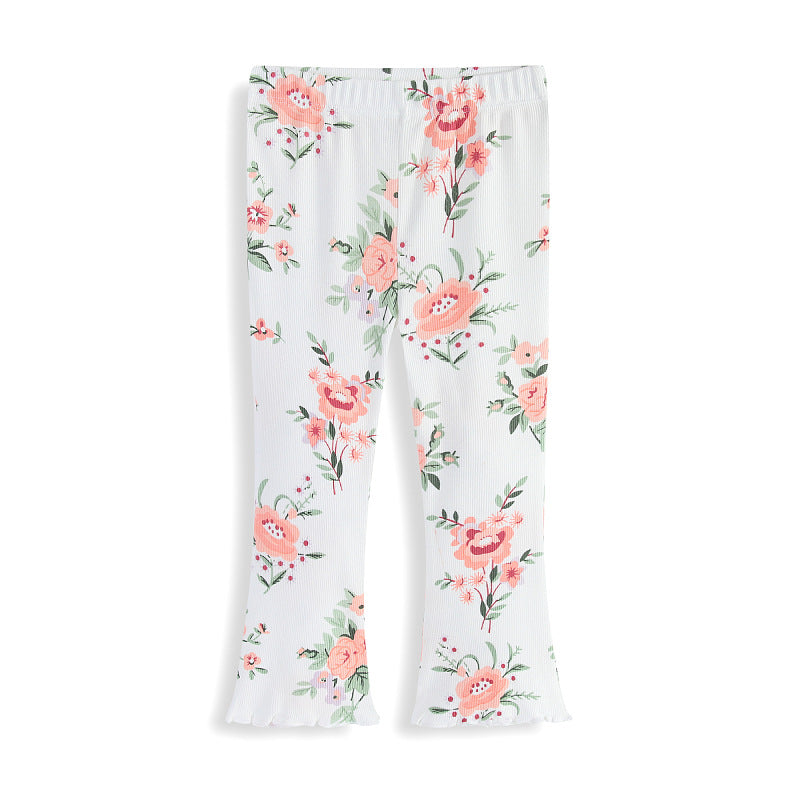 Mädchen Flared Leggings mit floralen Mustern