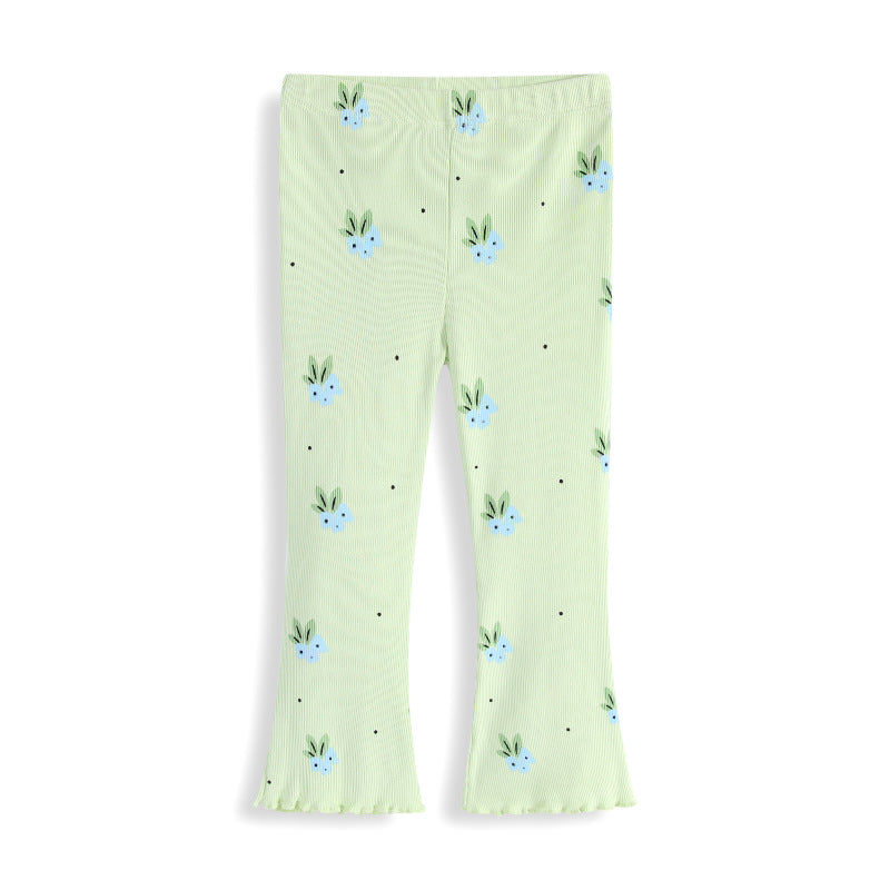 Mädchen Flared Leggings mit buntem Blumenmuster