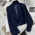 Damen nan kurzer taillierter Blazer mit markantem Revers und Ein-Knopf-Verschluss