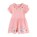 Mädchen Tüllkleid mit niedlichen Hasen- und Blumenstickereien