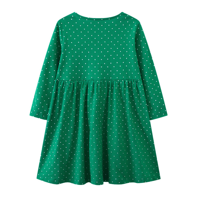Mädchen Baumwollkleid mit bunten Blumenstickereien