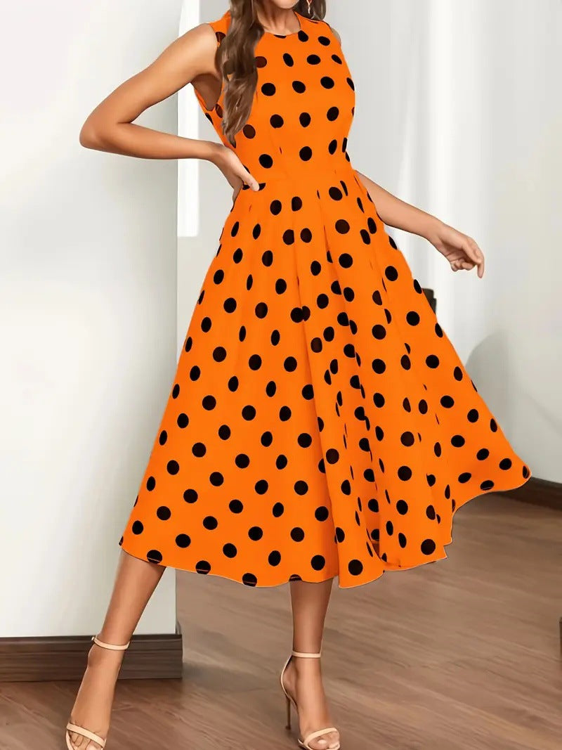 Damen A-Linie Kleid mit Polka-Dots Selmira