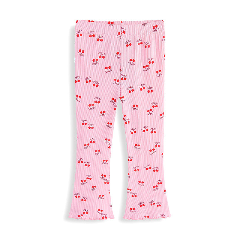 Mädchen Leggings mit fröhlichem Kirschmotiv