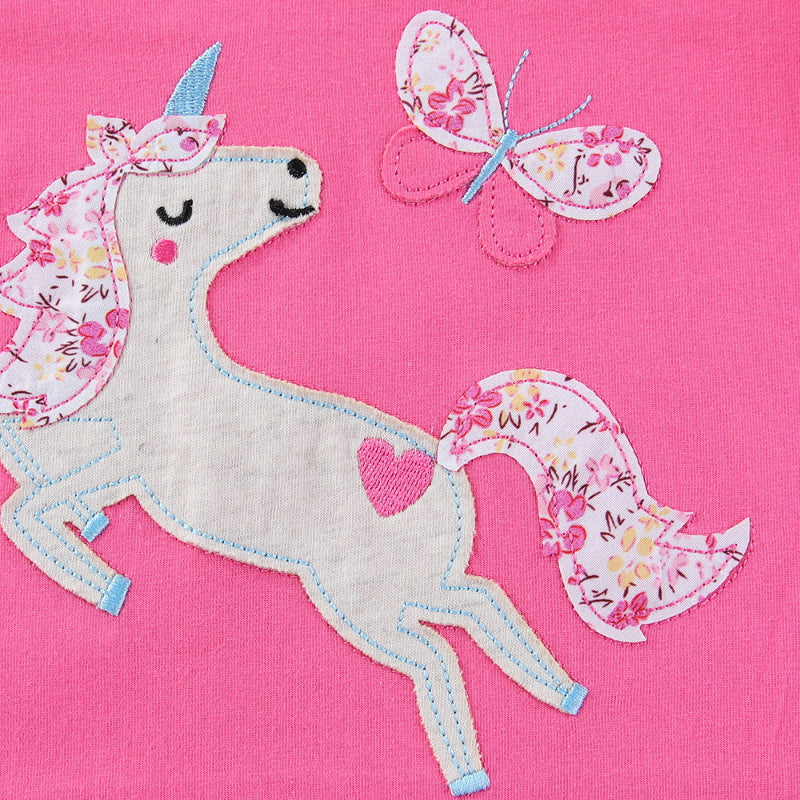 Mädchen T-Shirt mit kreativen Rüschendetails und bezauberndem Einhorn-Motiv