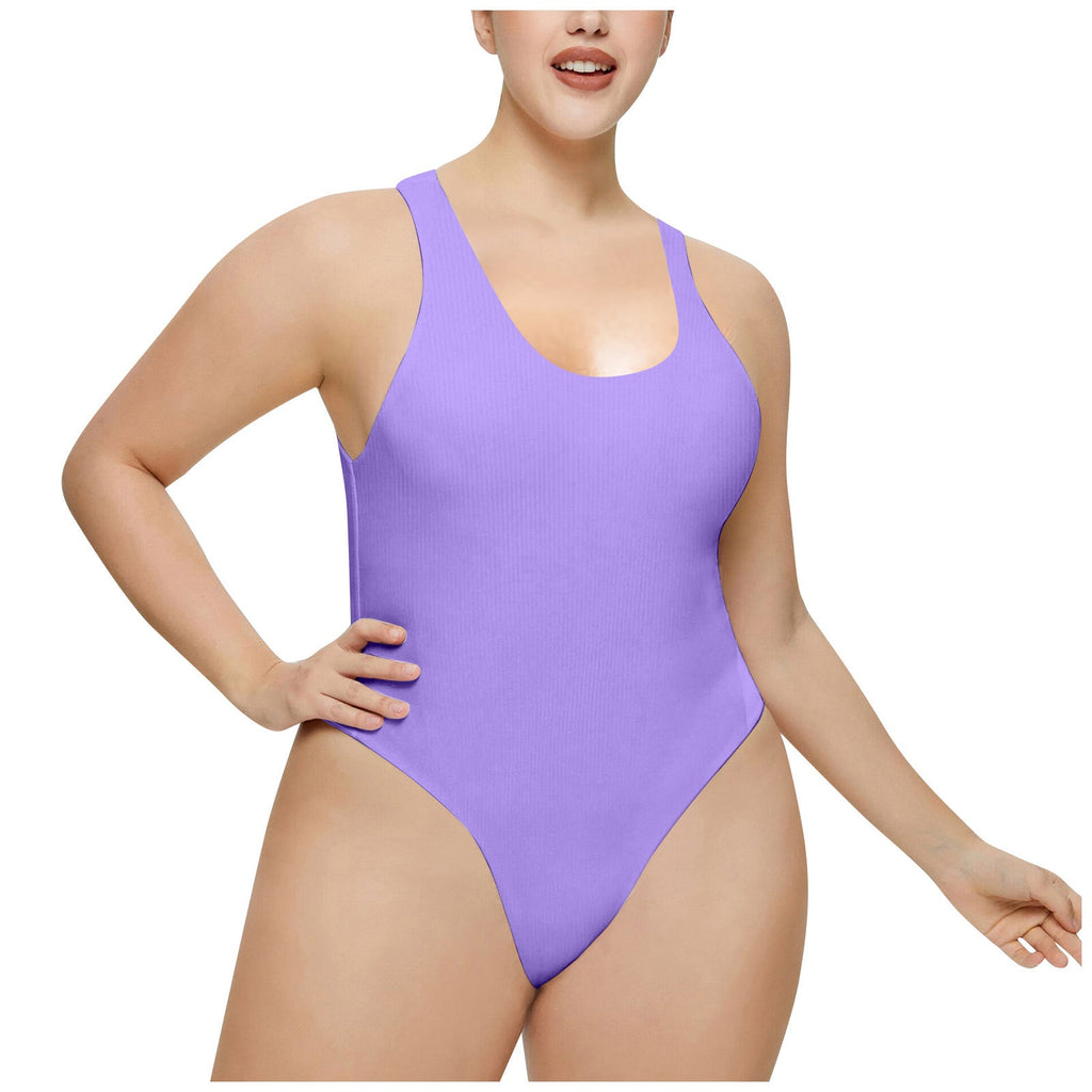 Damen Hochgeschnittenes Rib-Badeanzug Selmira