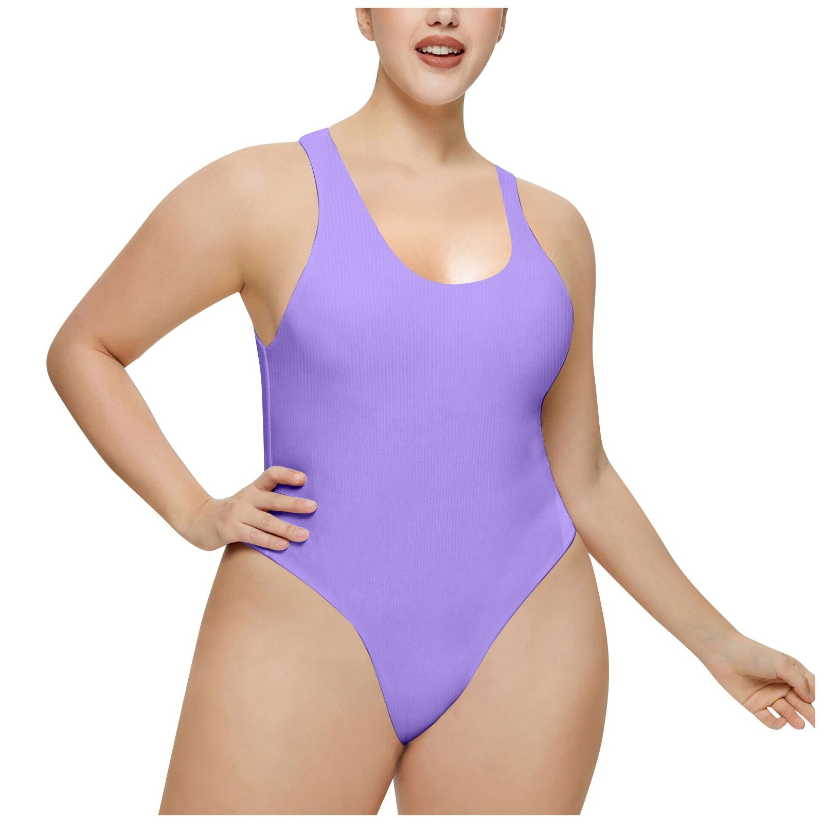 Damen Hochgeschnittenes Rib-Badeanzug Selmira