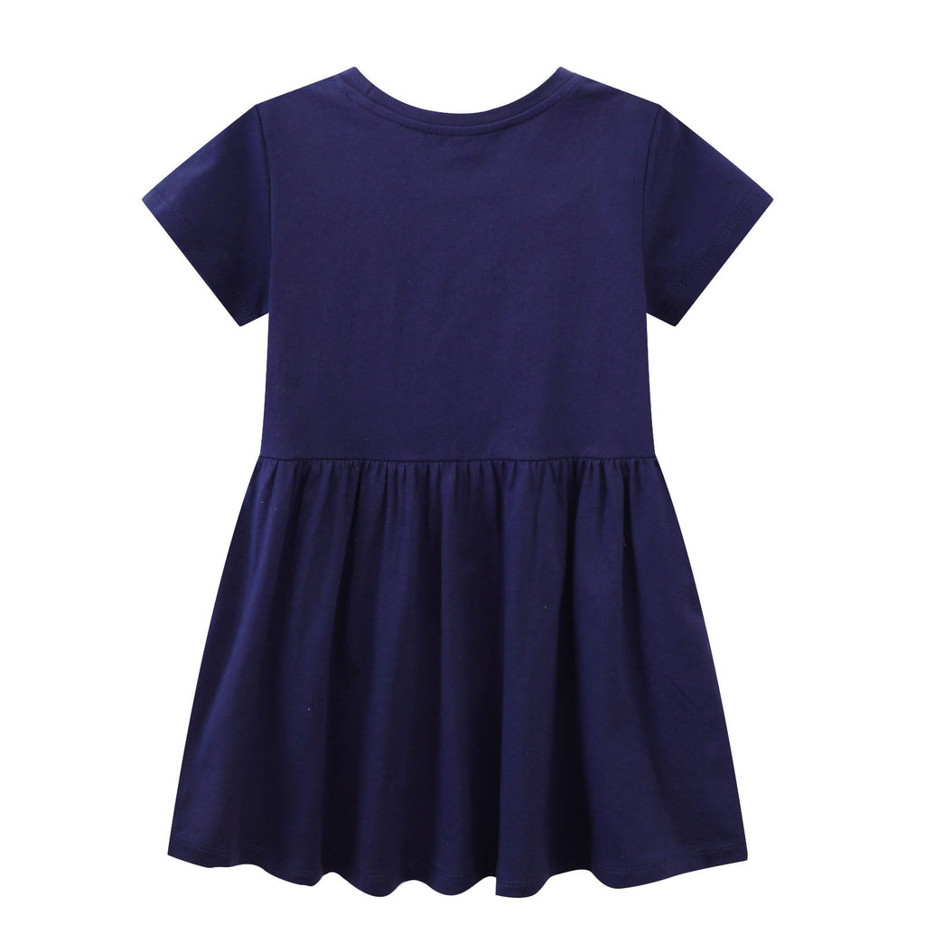 Mädchen Baumwollkleid mit zauberhaften Einhorn- und Blumendesigns
