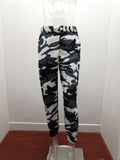 Damen nan Cargohose mit urbanem Camouflage-Print und elastischem Bund