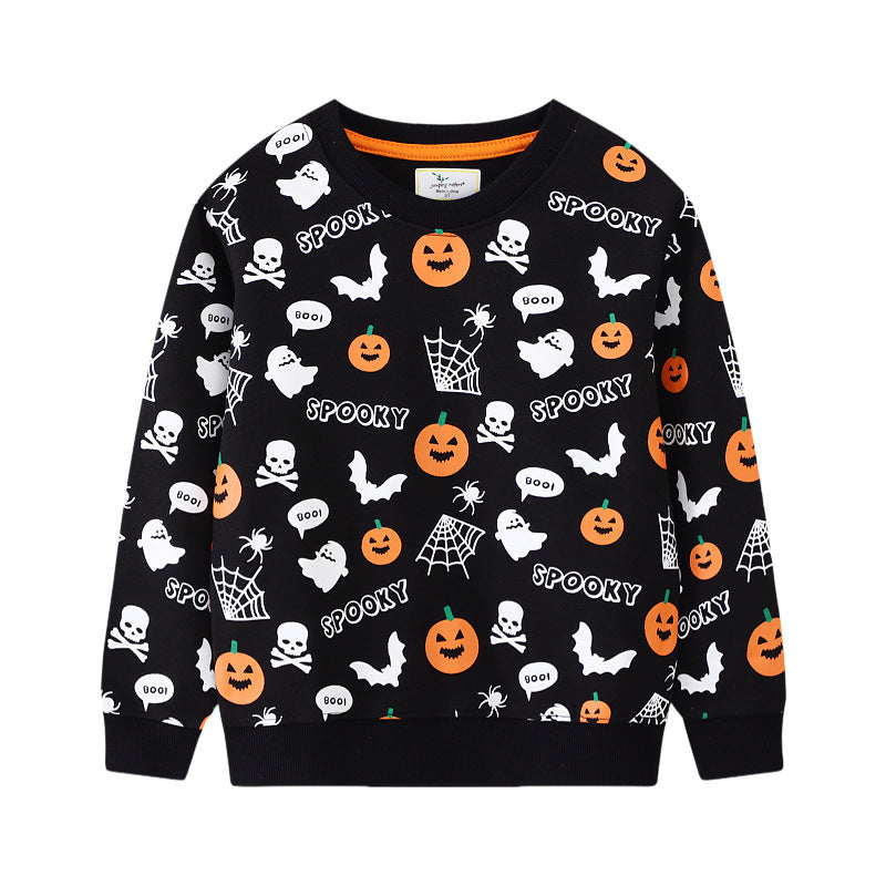 Kinder Sweatshirt mit gruseligem Halloween-Motiv
