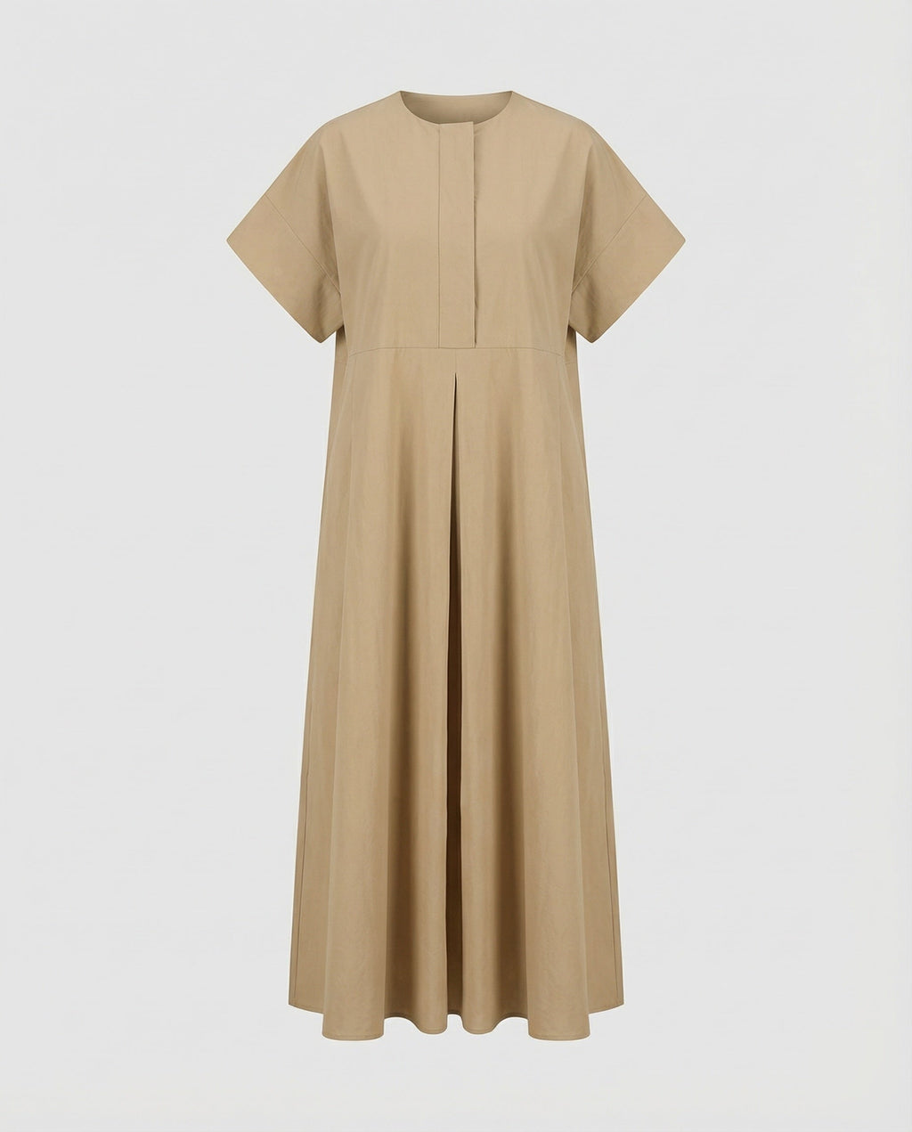 Damen A-Linien-Maxikleid Leinenmix Kellerfalten