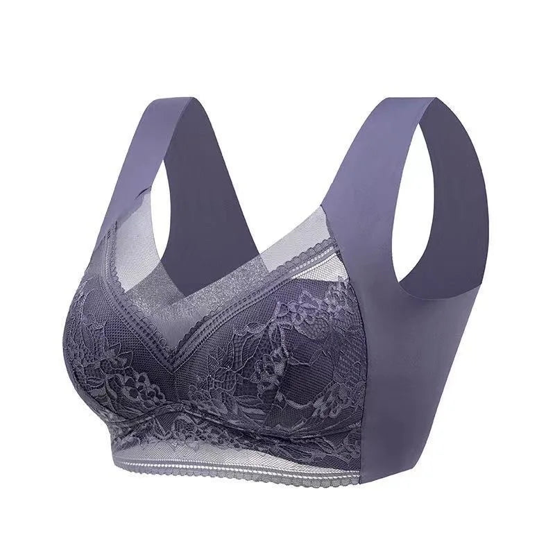 Selmira Plus-Size Nahtloser Push-up BH – Eiskrepp Wireless Bralette, Bequeme Unterwäsche