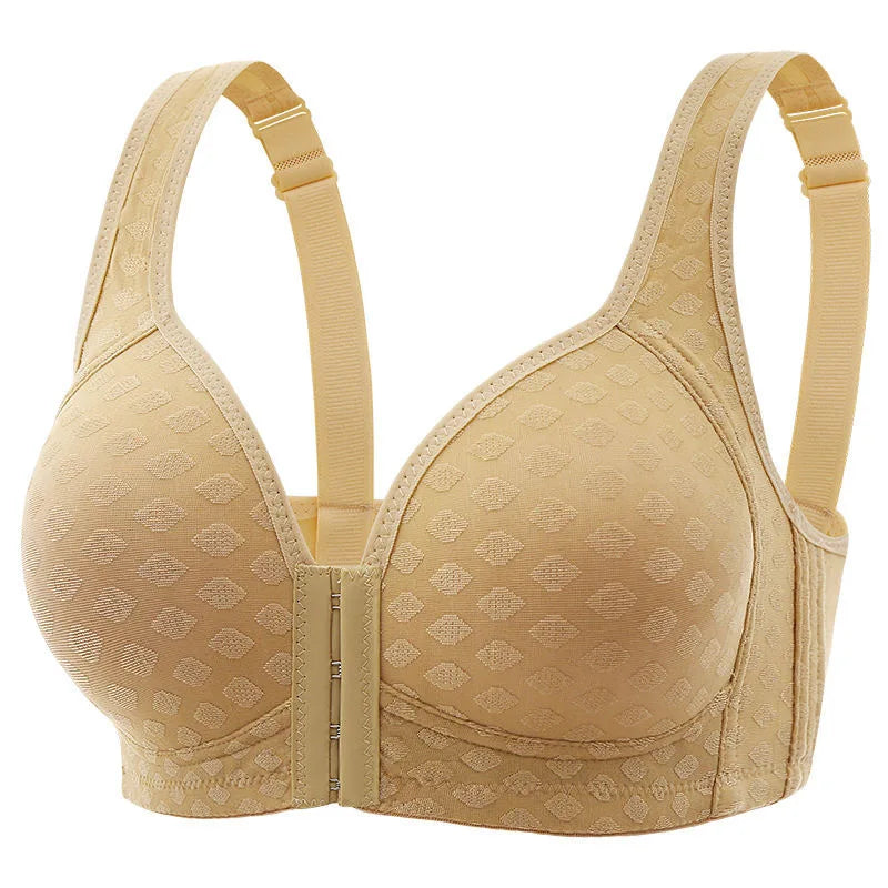 Selmira Plus-Size Frontverschluss Wireless Push-up BH – Bequeme Unterwäsche für Mütter