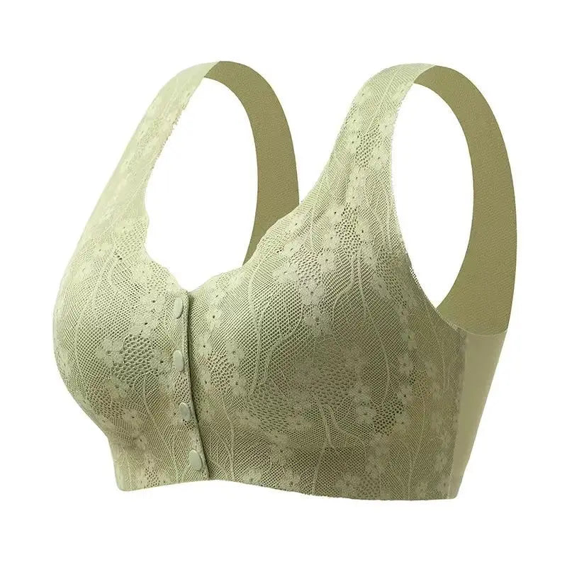 Selmira Frontverschluss Spitzen-BH – Nahtloser Wireless Push-up für Frauen mittleren Alters