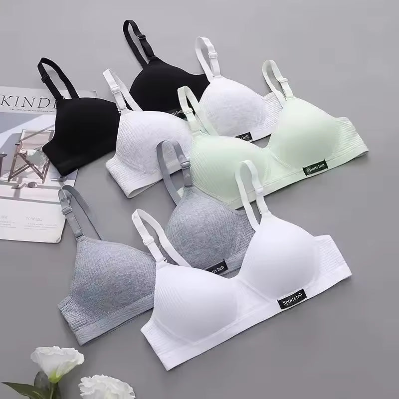 Selmira Push-up BH für Damen – Drahtloser Baumwoll-BH, Bequeme Einfarbige Brassiere