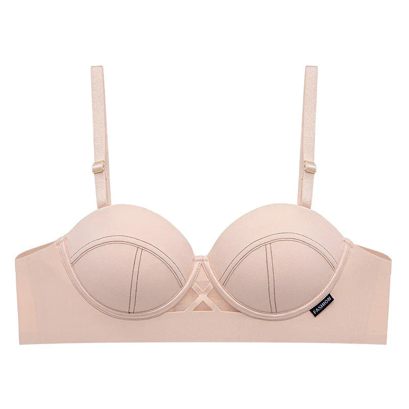 Selmira Nahtloser Wireless Push-up BH – Halb-Cup Bralette, Unsichtbar, Weicher Komfort