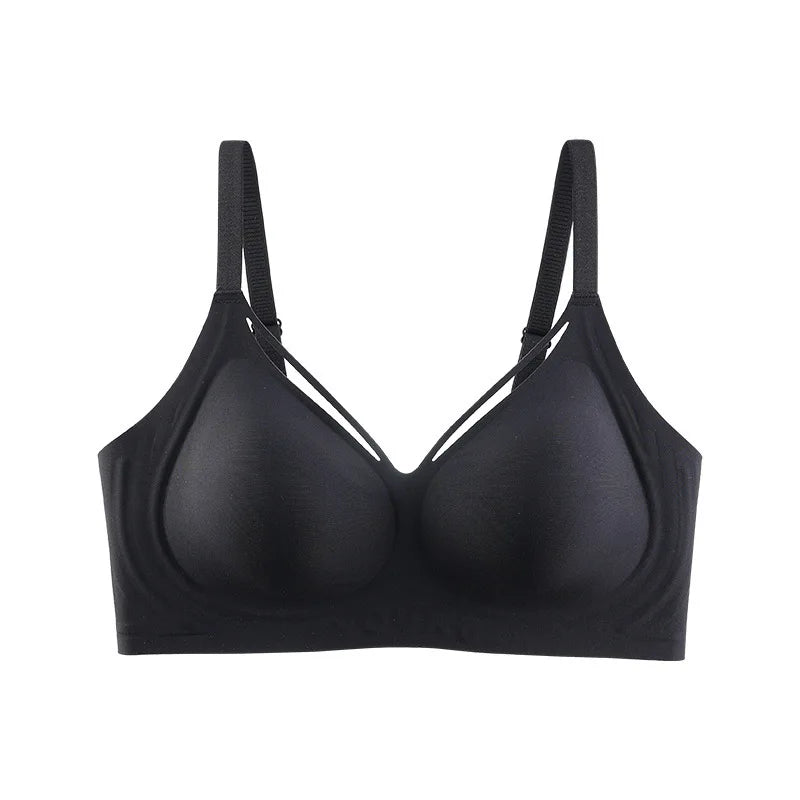 Selmira Push-up BH – Kleine Brüste Buchstaben Print Bralette, Bequemer Nahtloser BH