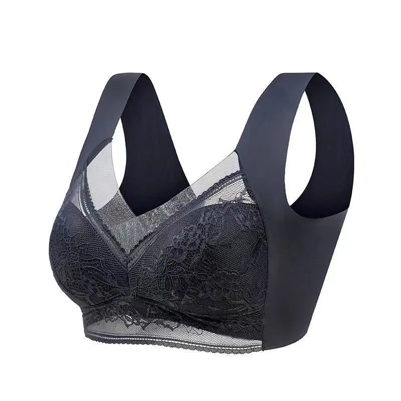 Selmira Plus-Size Nahtloser Push-up BH – Eiskrepp Wireless Bralette, Bequeme Unterwäsche