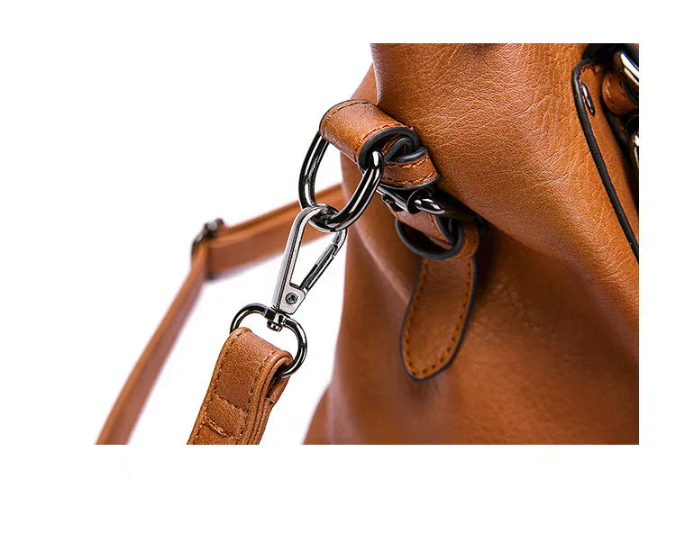 Selmira – Vintage große Kapazität Handtasche aus weichem Material mit Schulterriemen