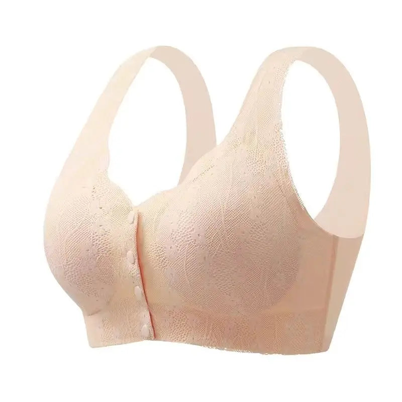 Selmira Frontverschluss Spitzen-BH – Nahtloser Wireless Push-up für Frauen mittleren Alters