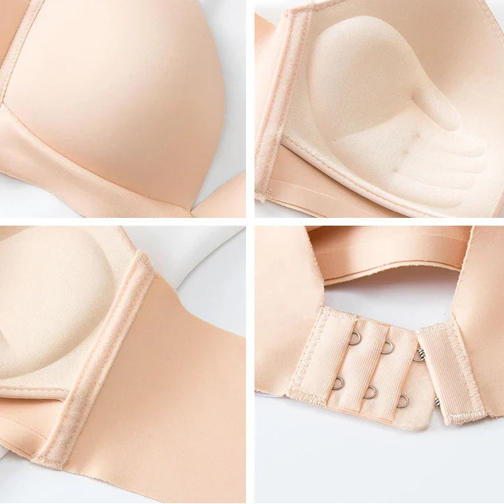 Selmira Push-up Deep V BH – Nahtloser Wireless Bralette für Damen, Bequeme Unterwäsche
