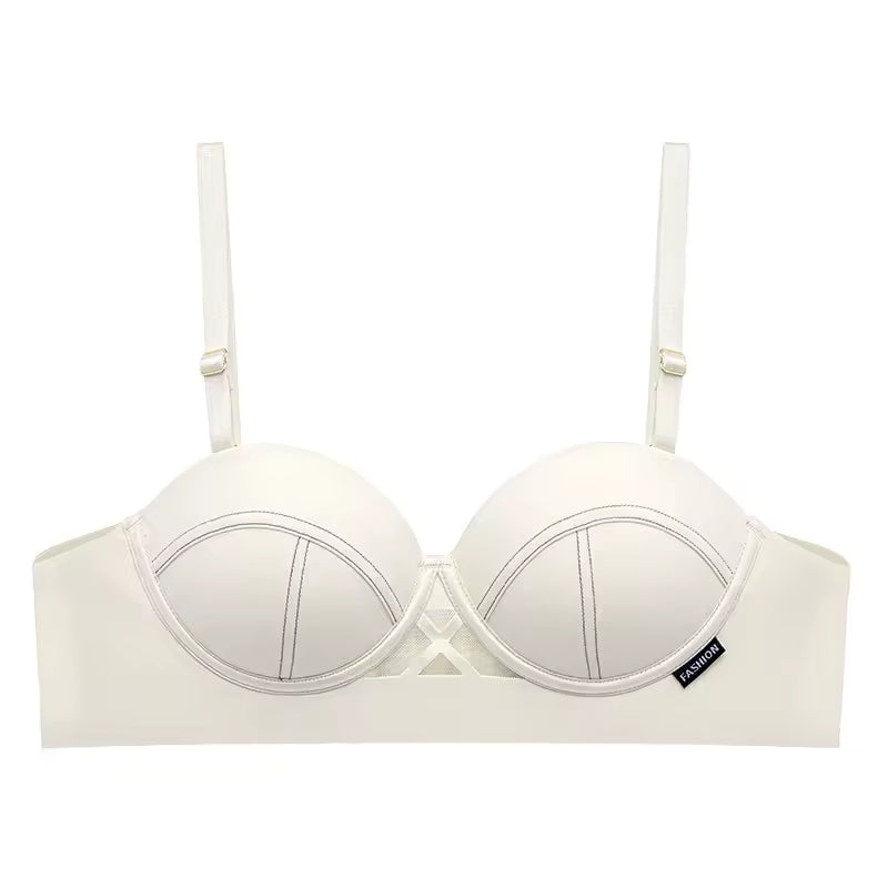 Selmira Nahtloser Wireless Push-up BH – Halb-Cup Bralette, Unsichtbar, Weicher Komfort