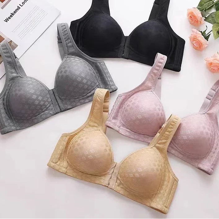 Selmira Plus-Size Frontverschluss Wireless Push-up BH – Bequeme Unterwäsche für Mütter
