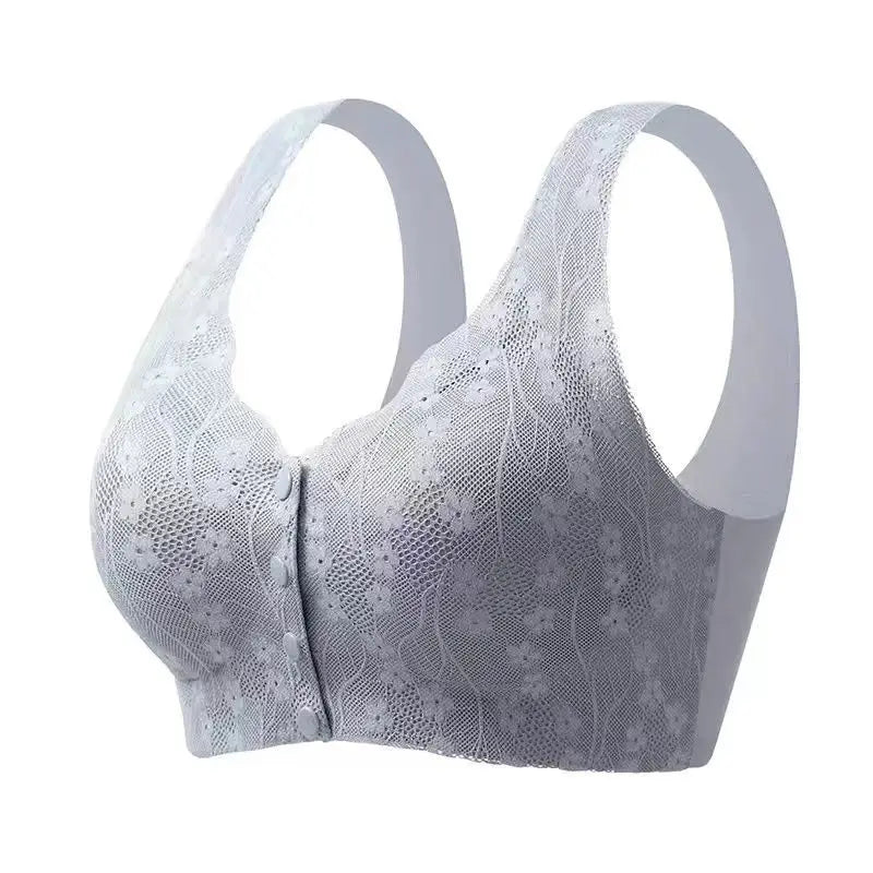 Selmira Frontverschluss Spitzen-BH – Nahtloser Wireless Push-up für Frauen mittleren Alters