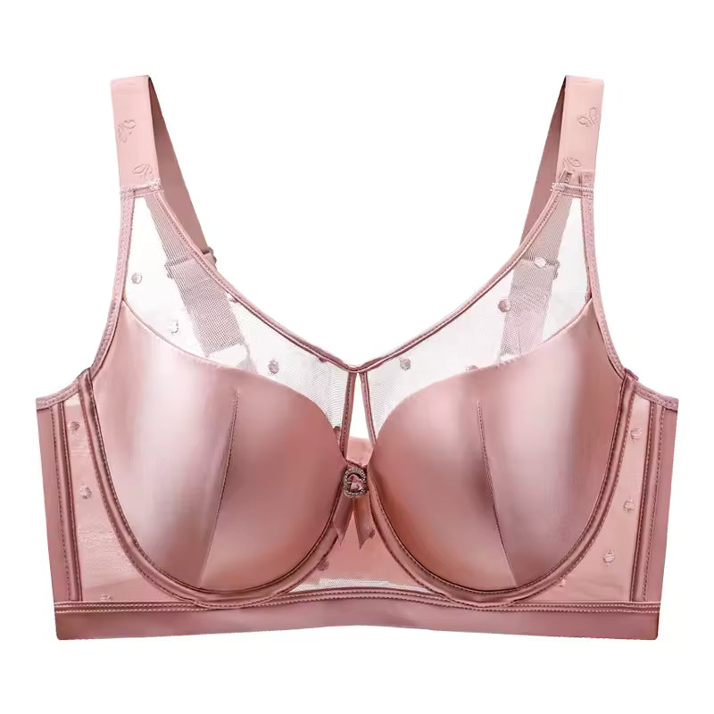 Selmira Groß-Size Push-up BH für Damen – Nahtloser Drahtloser BH, Strassdetail, Bequeme Unterwäsche