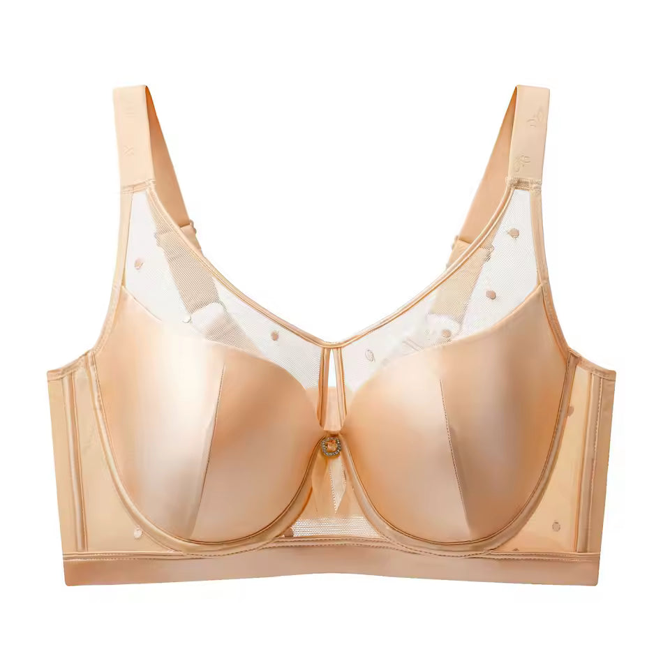 Selmira Groß-Size Push-up BH für Damen – Nahtloser Drahtloser BH, Strassdetail, Bequeme Unterwäsche