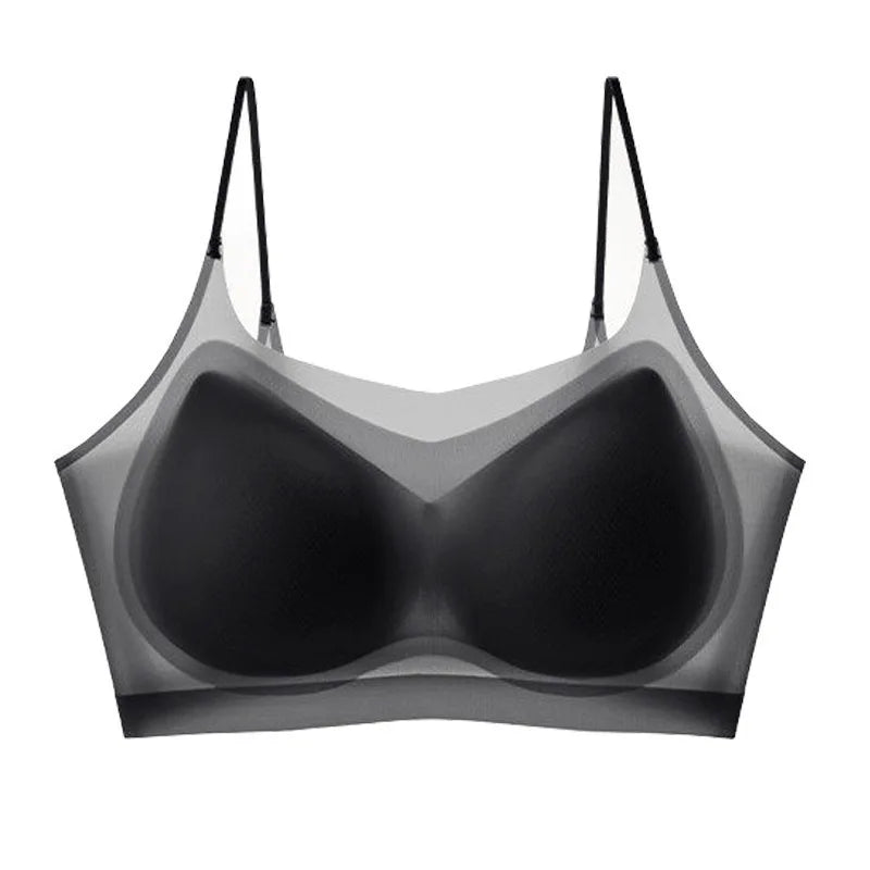 Selmira Ultradünner Eiskrepp Halter BH – Nahtloser Wireless Push-up Bralette
