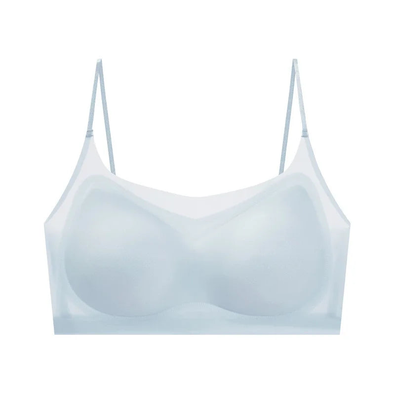 Selmira Ultradünner Eiskrepp Halter BH – Nahtloser Wireless Push-up Bralette