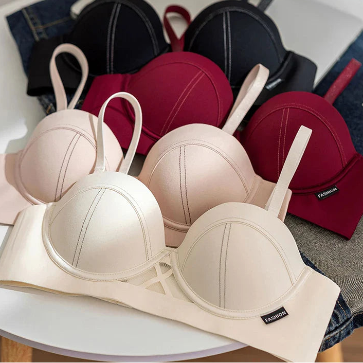 Selmira Nahtloser Wireless Push-up BH – Halb-Cup Bralette, Unsichtbar, Weicher Komfort