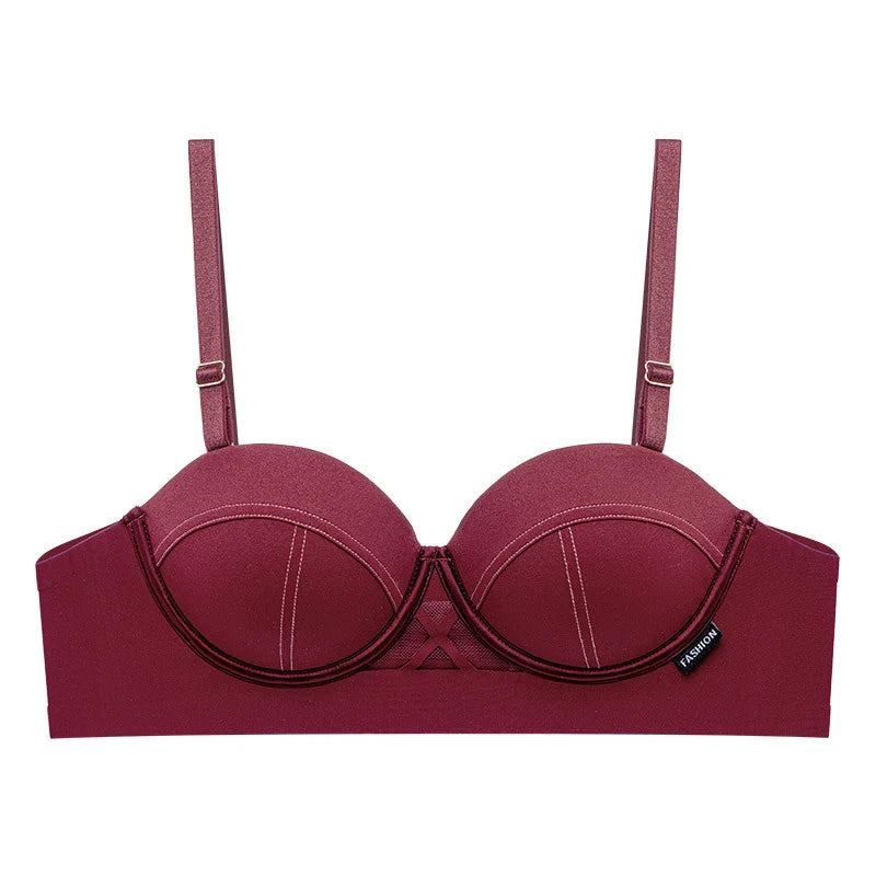 Selmira Nahtloser Wireless Push-up BH – Halb-Cup Bralette, Unsichtbar, Weicher Komfort