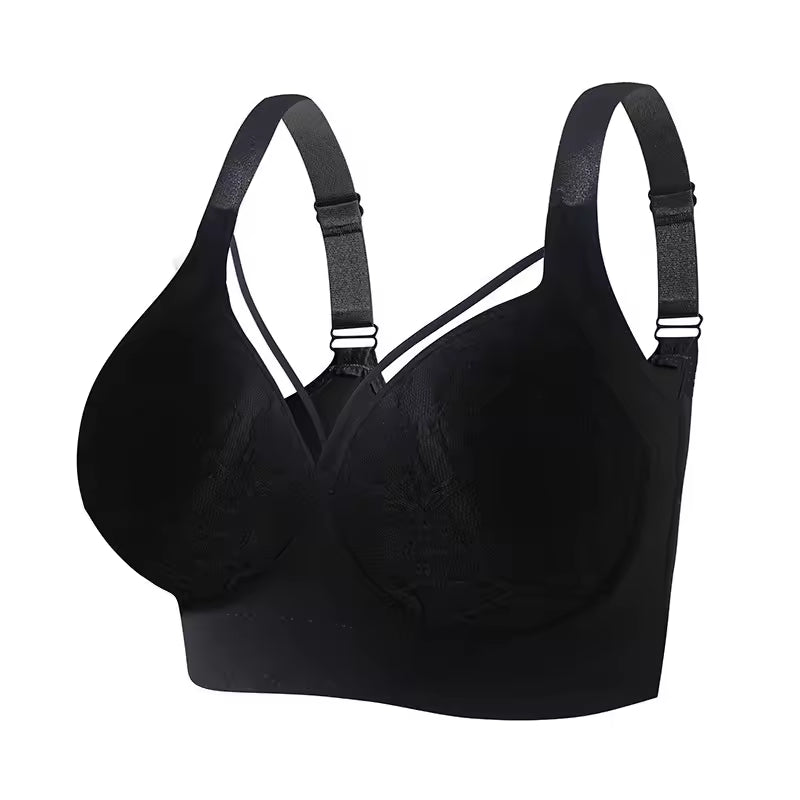 Selmira Plus-Size Spitzen Vollabdeckender BH für Damen – Tiefer Cup, Push-up, Bügel, Nahtlose Unterwäsche