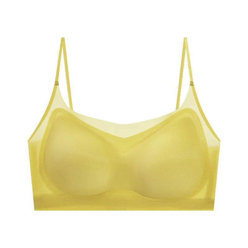 Selmira Ultradünner Eiskrepp Halter BH – Nahtloser Wireless Push-up Bralette