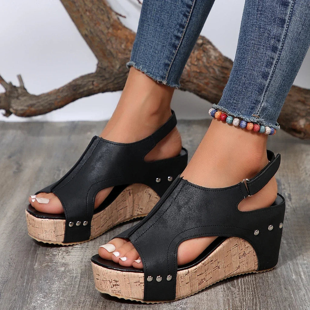 Selmira | Orthopädische Keil-Sandalen mit offener Spitze