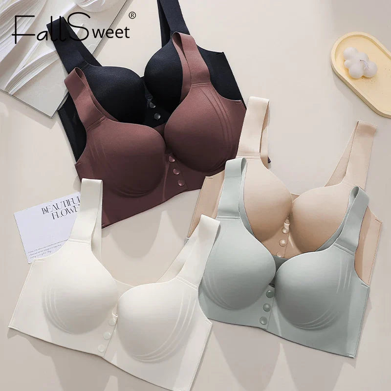 Selmira Plus-Size Wireless Frontverschluss-BH – Nahtlos, Atmungsaktiv, Unterstützender Push-up
