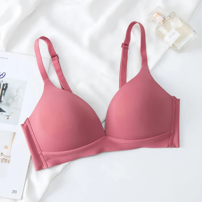 Selmira Push-up Deep V BH – Nahtloser Wireless Bralette für Damen, Bequeme Unterwäsche