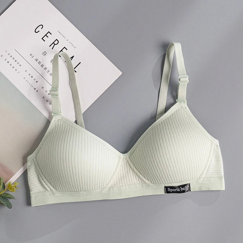 Selmira Push-up BH für Damen – Drahtloser Baumwoll-BH, Bequeme Einfarbige Brassiere