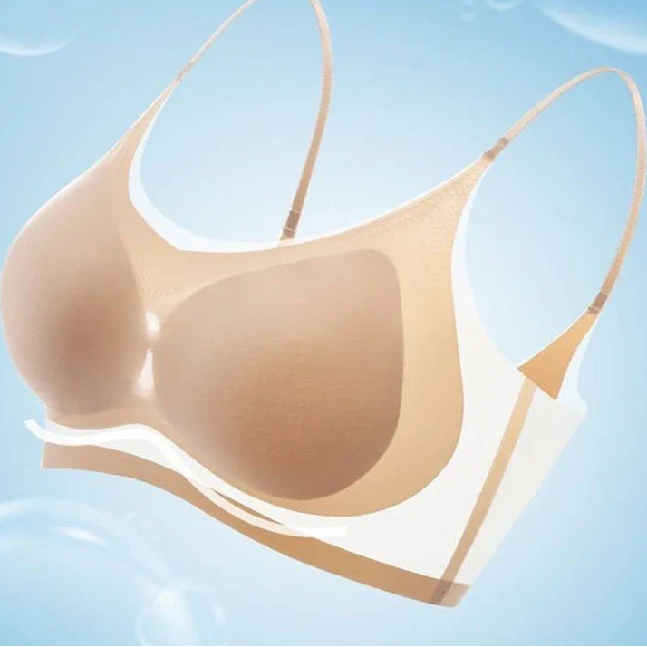 Selmira Ultradünner Eiskrepp Halter BH – Nahtloser Wireless Push-up Bralette