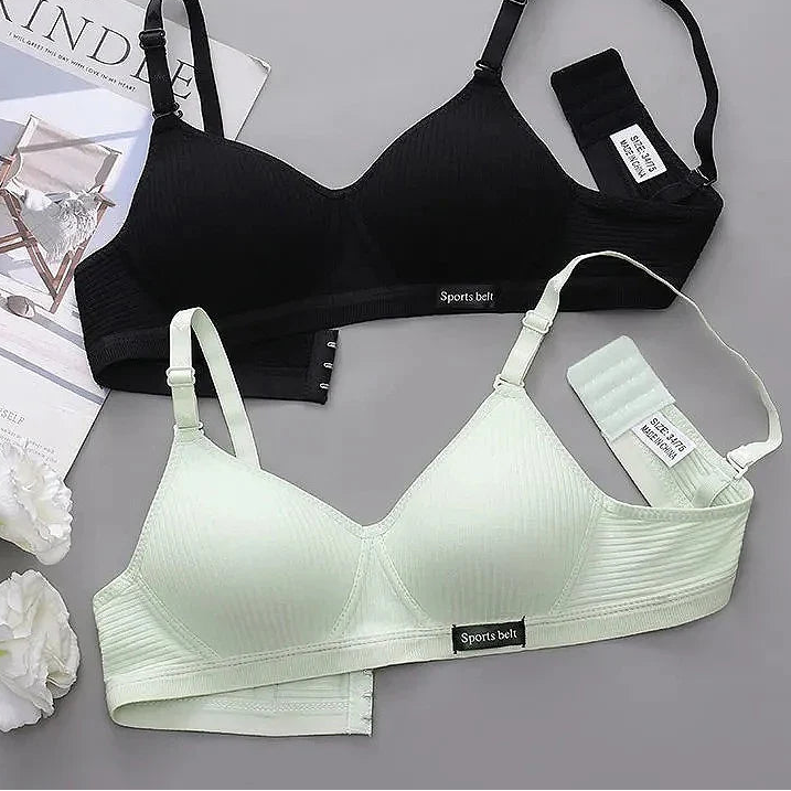 Selmira Push-up BH für Damen – Drahtloser Baumwoll-BH, Bequeme Einfarbige Brassiere
