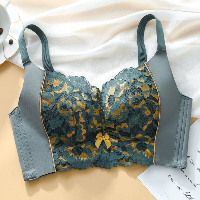 Selmira Spitzen Push-up BH – Nahtloser Wireless Plus-Size BH, Unsichtbarer Komfort BH