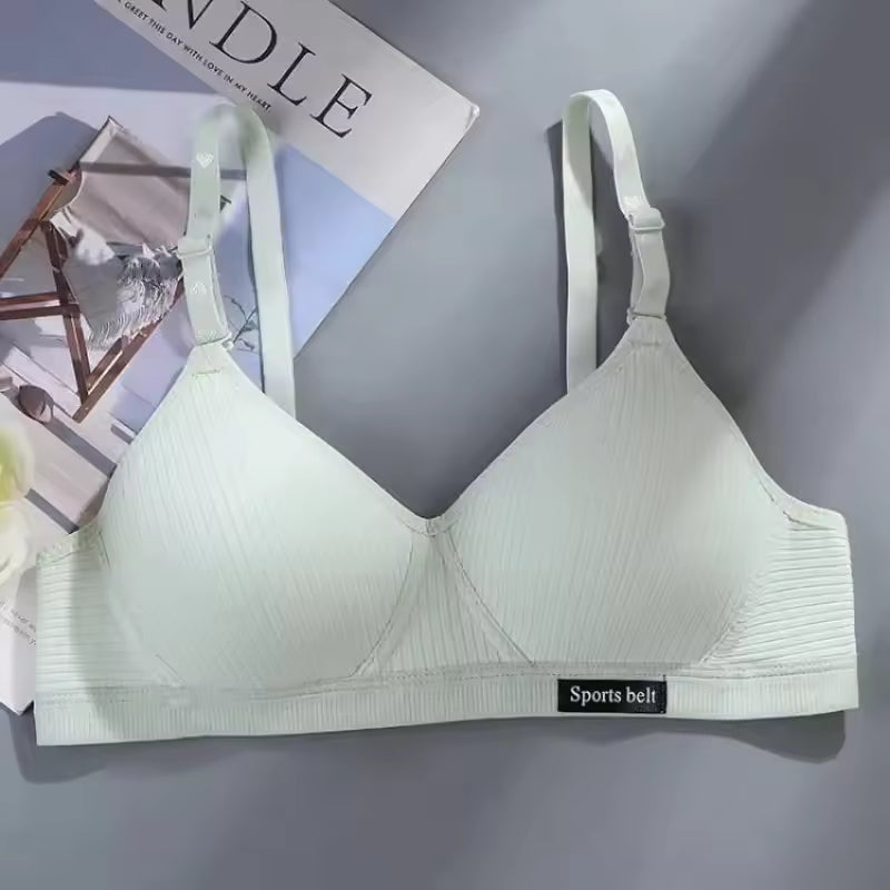 Selmira Push-up BH für Damen – Drahtloser Baumwoll-BH, Bequeme Einfarbige Brassiere
