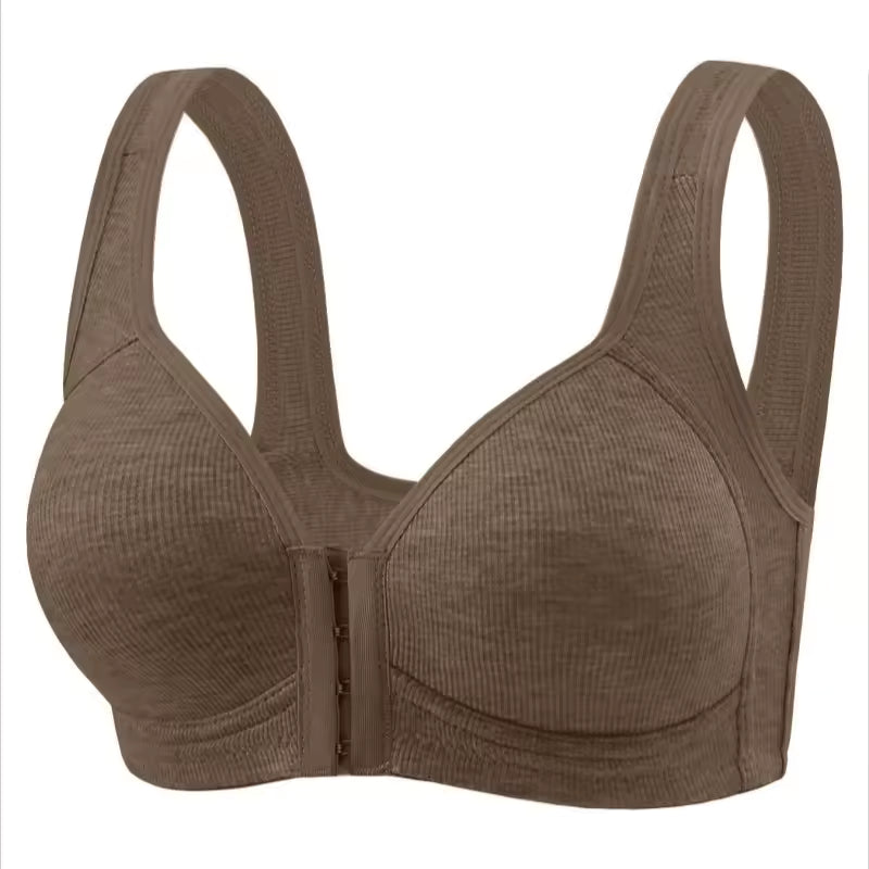 Selmira Plus-Size Frontverschluss-BH für Damen – Nahtloser Drahtloser Push-up BH, Bequeme Unterwäsche