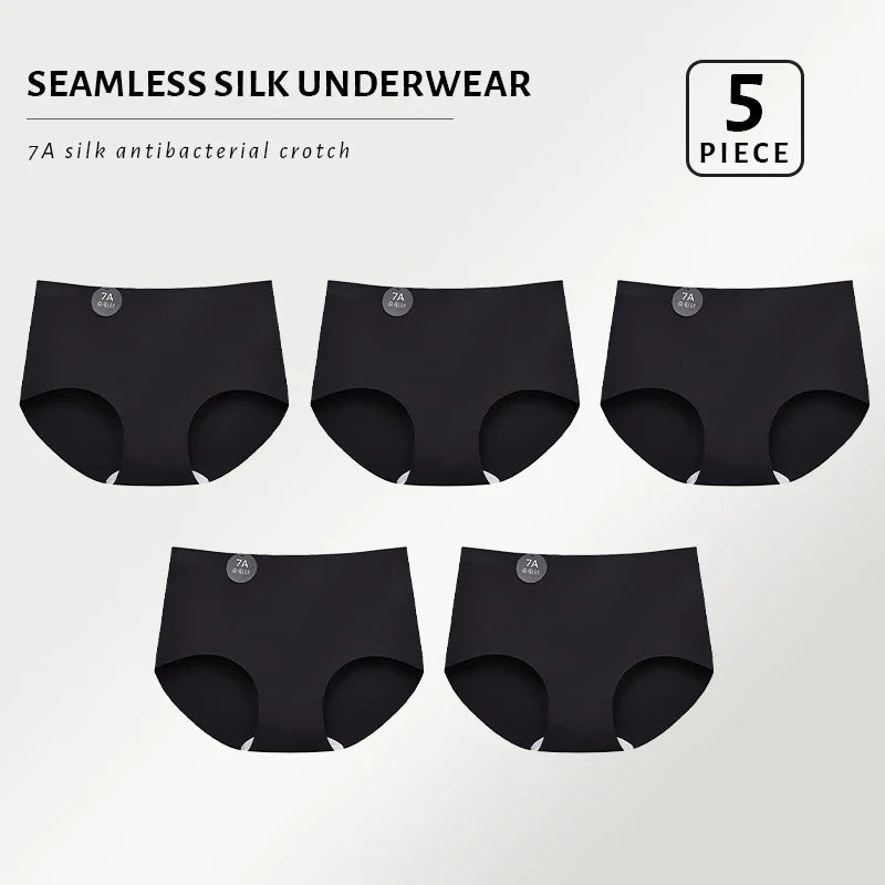 FallSweet 5PCS Nahtlose Eiskrepp Slips – Ultradünne, Atmungsaktive, Weiche Slips für Damen (M-XL)
